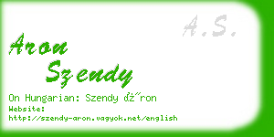 aron szendy business card